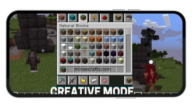 Minecraft creative mode inventory displayed