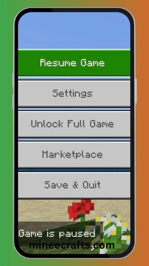 Game paused menu screenshot